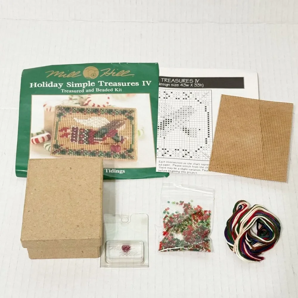 Glad Tidings MHST78 Mill Hill Holiday Simple Treasures IV Cross Stitch Kit Box